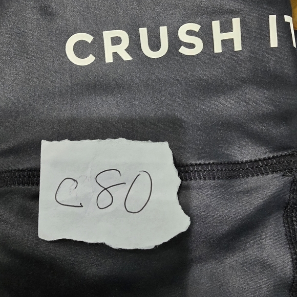 TheLadiesEdge TLE Black High-Waisted Athletic Leggings XS Crush It Girl NWOT - Picture 6 of 6